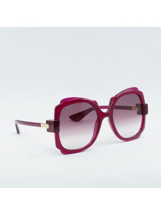 Gucci GG1431S 003 Sunglasses Transparent Dark Cyclamen Square Frame main image 5